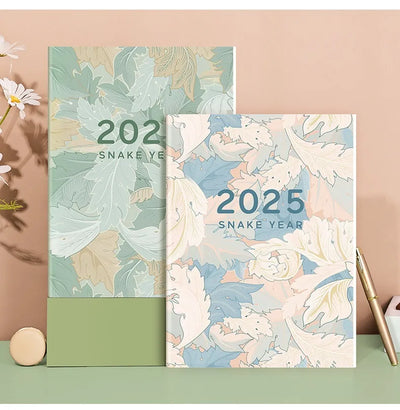 Portable 2025 Monthly Notes Notebook, A4/A5 Size 24 Sheets Annual Calendar Planner for School Travel Business Work Home Writing