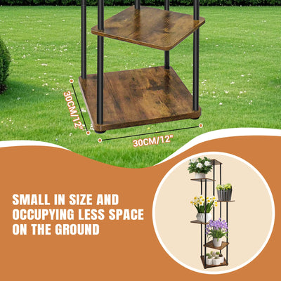 4/5/6Tier Metal Wood Plant Stand Shelf for Multiple Plants Small Corner Flower Stand for Patio Garden Balcony Living Room