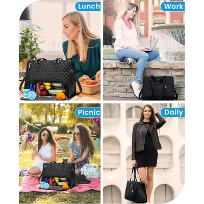 Convenient Commute 2025 New Lunch Bag Women's Insulated Lunch Box Women's Leak-proof Large Purse Diagonal Computer Storage