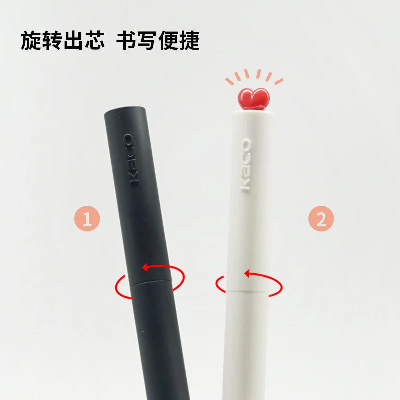 KACO Kawaii Rotate Gel Pens Stationery Caneta 문구용품 0.5MM Black Ink канцелярия Fluent Writing High Capacity for School Office ﻿