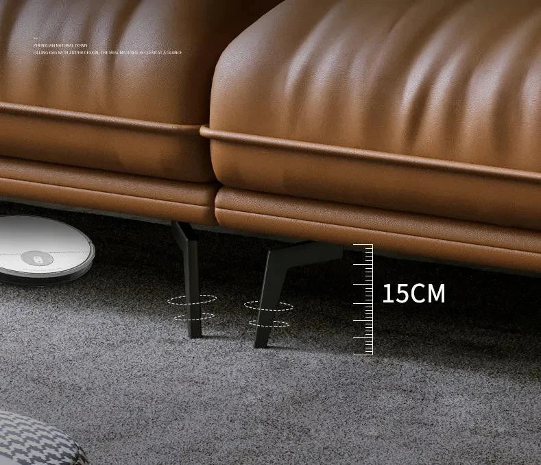 Modern Minimalist Living Room Leather Sofa  Apartment Furniture Set Combination Wtih Customzied Color