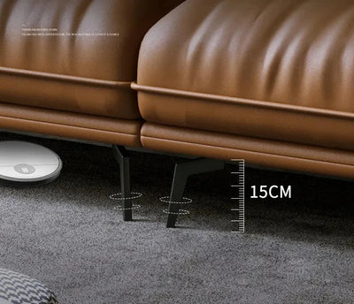 Modern Minimalist Living Room Leather Sofa  Apartment Furniture Set Combination Wtih Customzied Color
