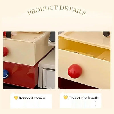 Large Capacity Desk Organizer Box Dopamine Dust-proof Cosmetics Storage Box Stackable Desktop Storage Boxes Drawer Home Office