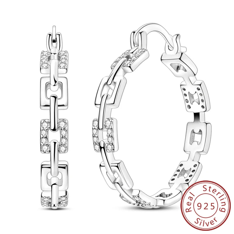 New 925 Sterling Silver Hoop Earrings Heart Bow Gift Box Strawberry Snake Bone Drop Stud Earrings For Women Fashion Jewelry Gift