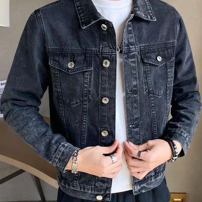 Jeans Coat for Men Black Autumn Denim Jackets Man High Quality Winter 2024 Low Cost Joker Fashion Large Size Menswear New in Y2k
