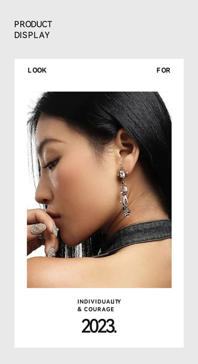 2023 New Skull Earrings Necklace Set Alloy Punk Gothic Style Men's And Women's Jewelry Party Gift