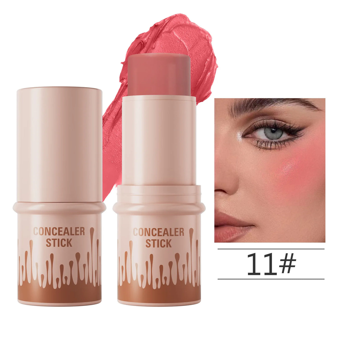 Makeup Face Brown Bronzer Contour Stick Contouring Bronzer Stick Highlighter Brightening Blusher Stick Rouge Cream Concealer Pen