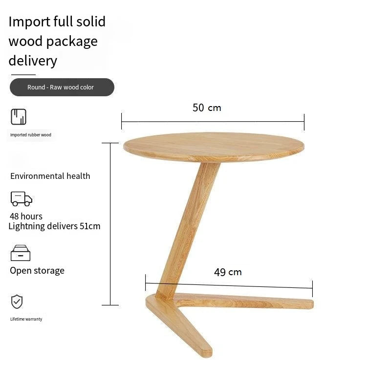 Nordic Style Solid Wood Side Table Sofa Side Table Living Room Small Coffee Table for Small Spaces Bedroom Rustic Walnut