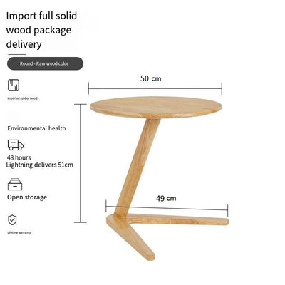 Nordic Style Solid Wood Side Table Sofa Side Table Living Room Small Coffee Table for Small Spaces Bedroom Rustic Walnut