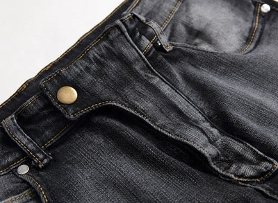 Jeans Men Long Pencil Pants Denim Pant High Waist Slim Fit Simple Zipper Splice Casual Regular Autumn Winter Straight Trousers