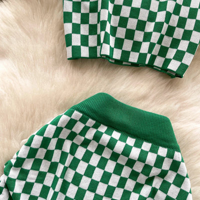 2025 New Vacation Style Plaid Suits Women Strapless Hotsweet Mini Tops+High Waist Bodycon Skirt Fashion Casual Knitted Sets