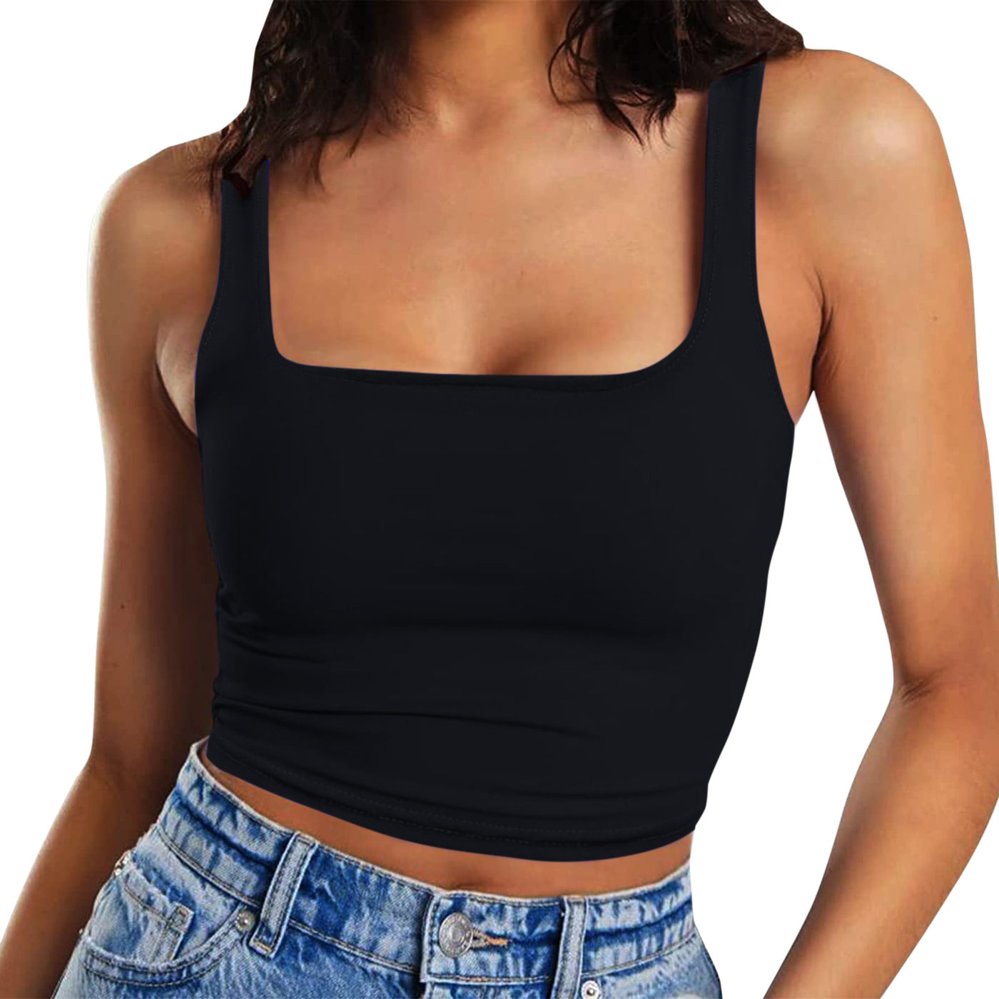 2025 New Fashion Women Sexy Crop Top Solid Color Camisoles Tank Tops Y2k Harajuku Ladies Casual Sleeveless Slim Camis Vest