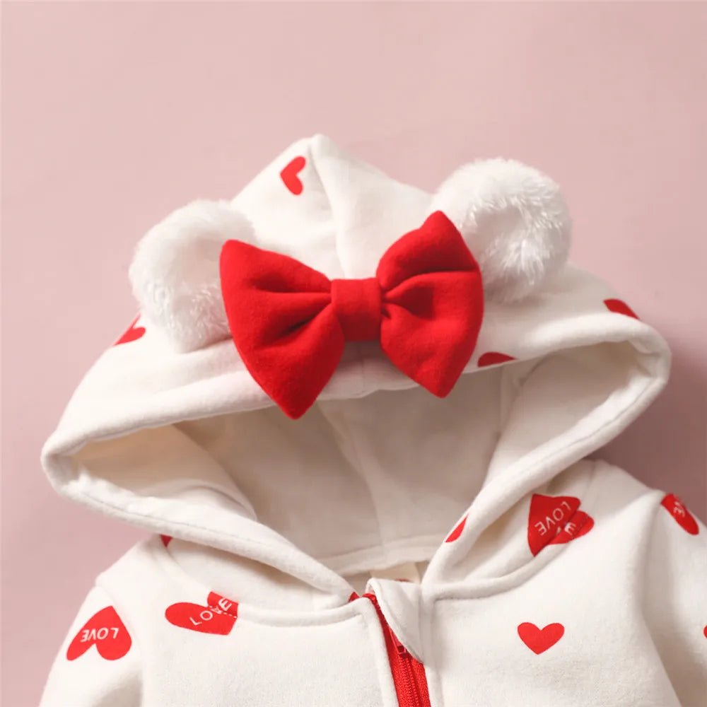 Prowow Cartoon Fox Baby Winter Clothes Romper Jumpsuit For Newborns Zipper Cute Ears Hooded Thicken Infant Overalls For Children