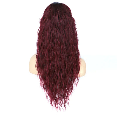 Curly Wavy Drawstring Ponytail Extension Long Clip In Ponytail Hair Extensions for Black Women Blonde Synthetic Fake Hairpieces