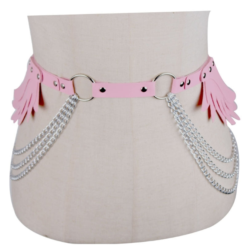 Y2k Style Angel Wing Rivet Waist Belt PU Universal Belt Hot Girl Women Waist Belt for Coat Skirts Jeans Decorative