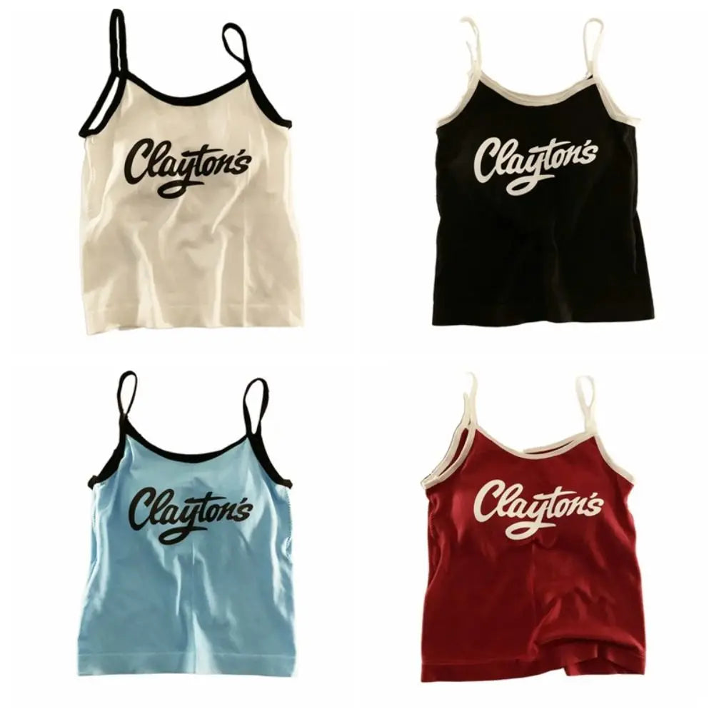 All-Match with Pads Letter Printed Tank Top