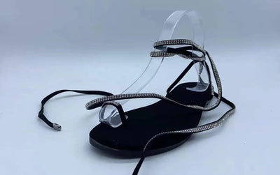 Flat Sandals Women Shoes 2022 Summer Open Toe Slippers Ladies Crystal Flip Flops Casual Dress Party Sandals Beach Shoes Female