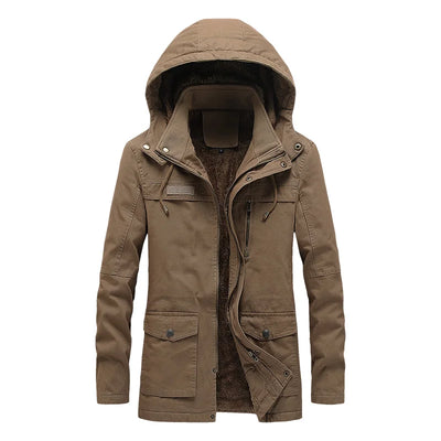 Men's Casual Cotton-padded Jacket Warm Waterproof Crisp High-quality Fabric Comfortable Skin Breathable Wear Resistant Coats