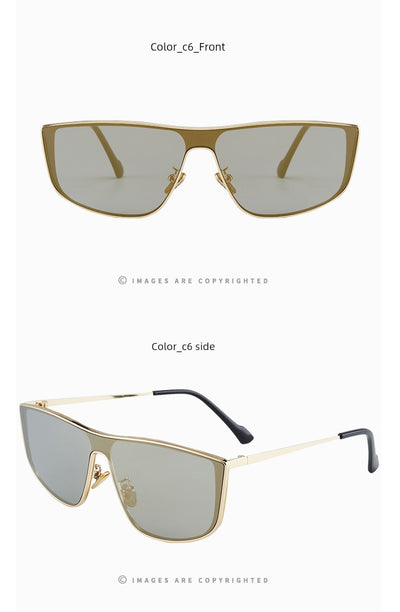 2024 New Autumn New One-Piece Windproof Goggles Y2g Cat Eye Retro Concave Shape Sunglasses Women's Fashionable