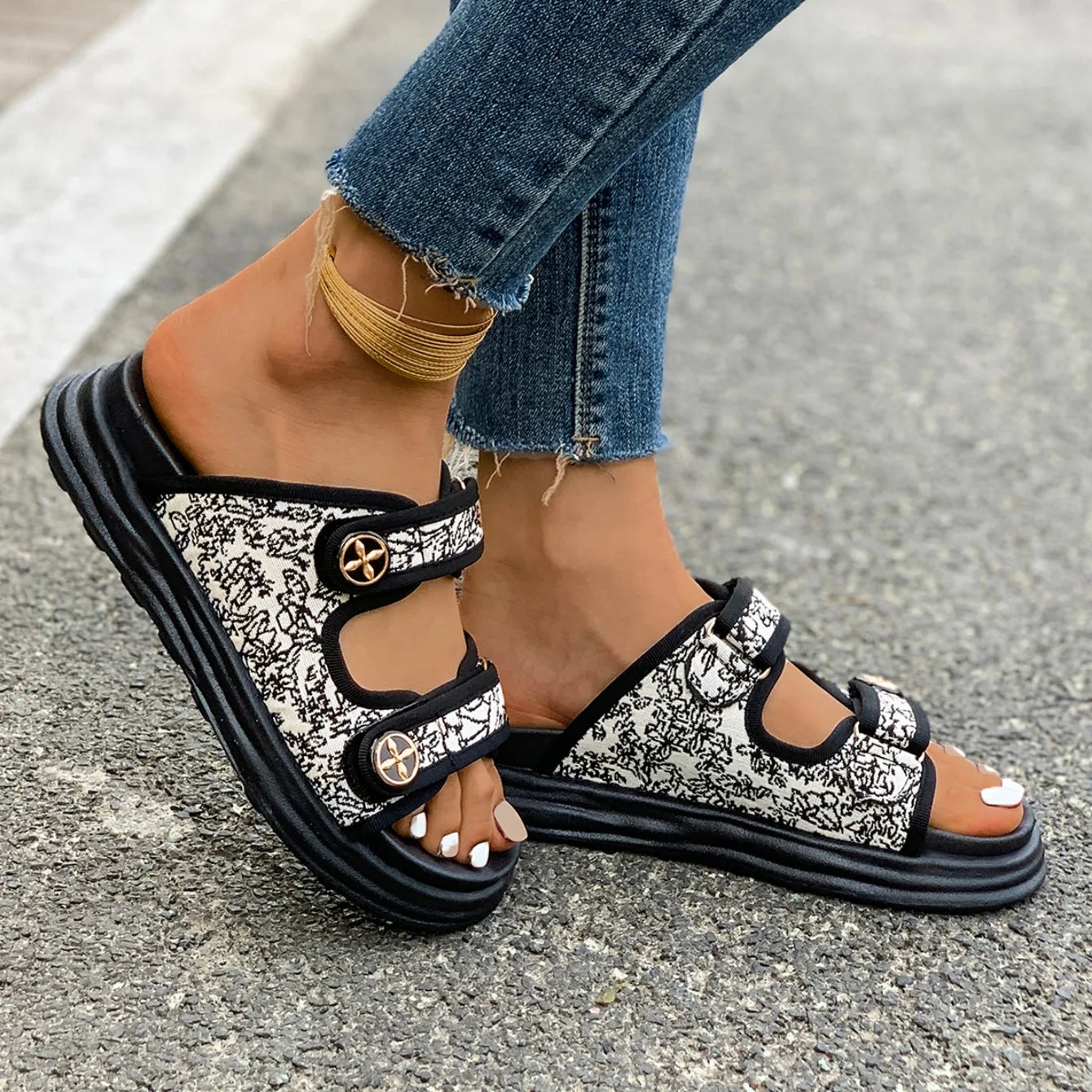 New Women Casual Roman Designer Platform Sandals Flats Summer Outdoor Shoes Beach Comfortable Sandals 2024 Trend Shoes for Women