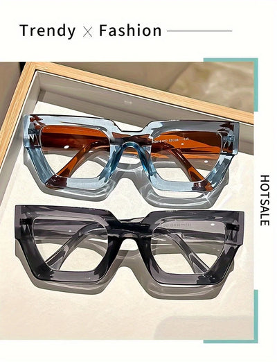 Y2K Oversized Clear Lens Glasses with Leopard Print Frame, Blue Light Blocking, Fashionable Accessory for Casual Attire