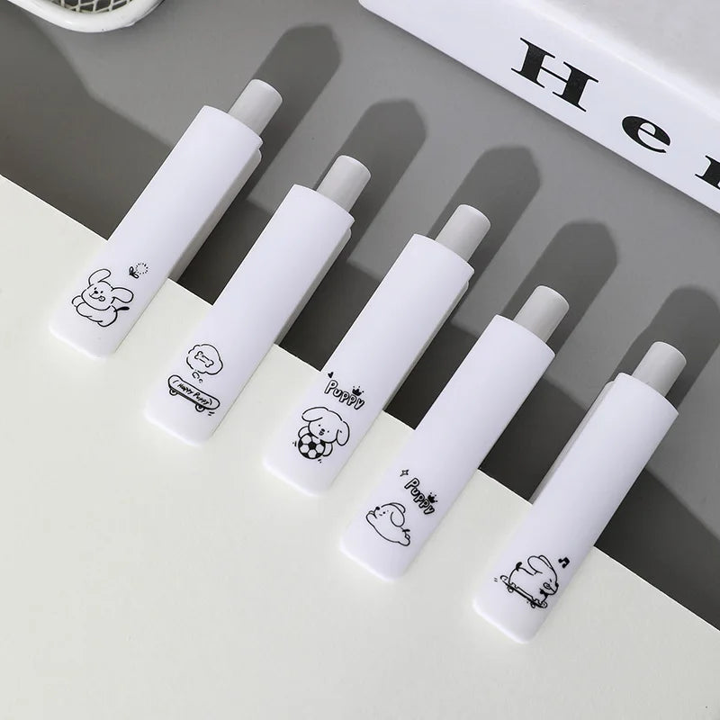 5 Pcs/set Lovely Puppy Cute Stationery Writing Pen Quick Drying Simple Model Press Gel Pen For Student Office School Supplies