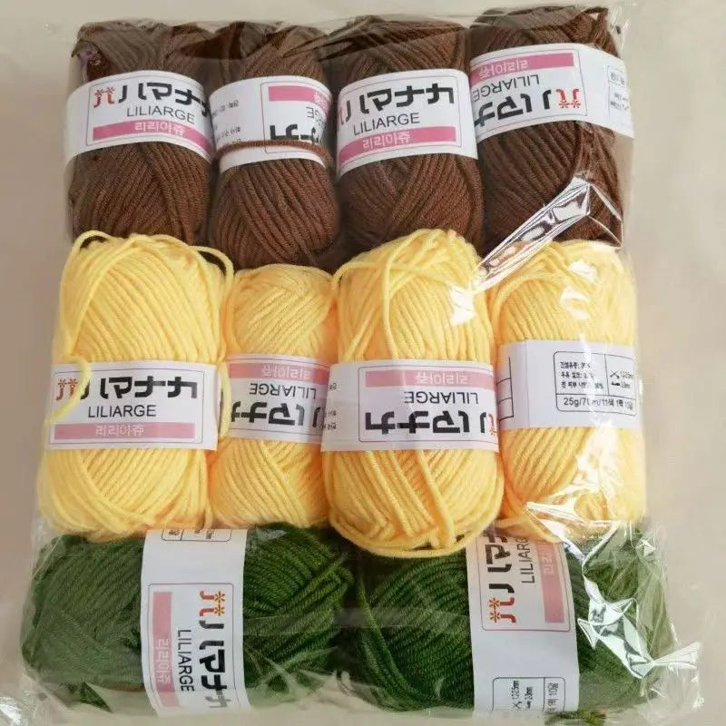 Soft Milk Cotton Knitting Yarn Set Multi Color Handmade Knitting Cotton Yarn For DIY Crochet Scarf Sweater Hat Doll Craft