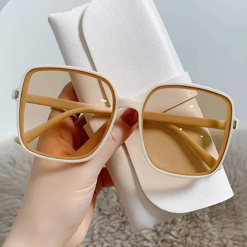 2023 New Rice Nail Square Sunglasses Fashion Sunglasses Women's UV Protection Retro Eyeglasses Large UV400 Goggles Women Brand