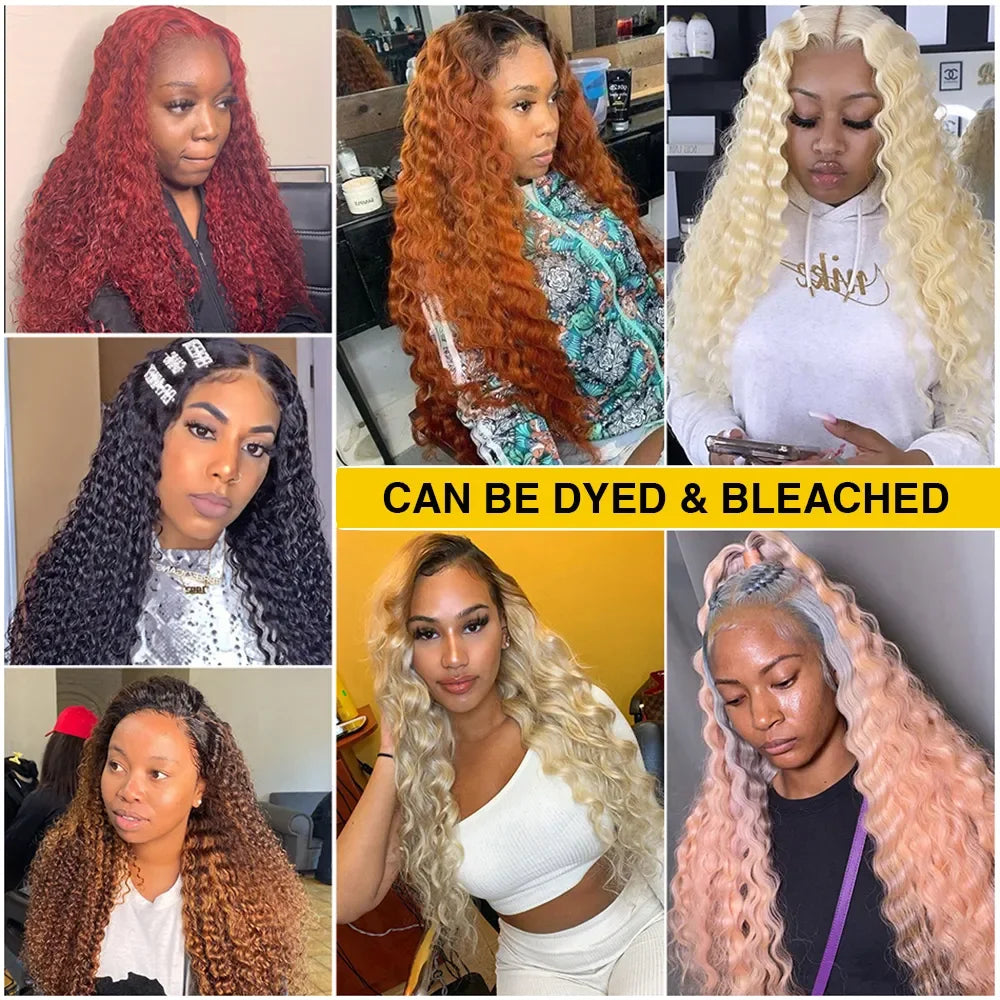 Water Wave 250% Density Invisi Strap 360 Full Lace Frontal Wig 30 inch Black Human Hair Drawstring Snug Kinky Curly Preplucked