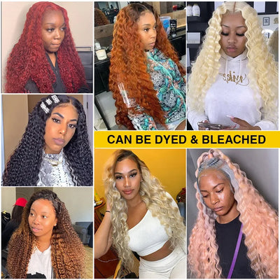 Water Wave 250% Density Invisi Strap 360 Full Lace Frontal Wig 30 inch Black Human Hair Drawstring Snug Kinky Curly Preplucked