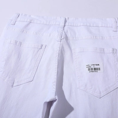 Punk Denim Pants Men Jeans Skinny Ripped Hole Patchwork Slim Pencil Denim Hip Pop Trousers Autumn Plus Size Streetwear Men's