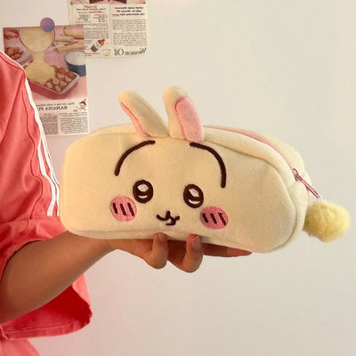Chiikawa Pencil Case Usagi Hachiware Plush Office School Stationery Pen Bag Portable Cosmetic Bag Girl Boy Students Gifts