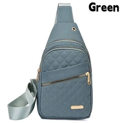 Women Chest Bag Simple Ladies Crossbody Bag Small Sling Backpack Fashion Large Capacity Waterproof Sling Bag with Headphone Jack