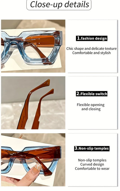 Y2K Oversized Clear Lens Glasses with Leopard Print Frame, Blue Light Blocking, Fashionable Accessory for Casual Attire