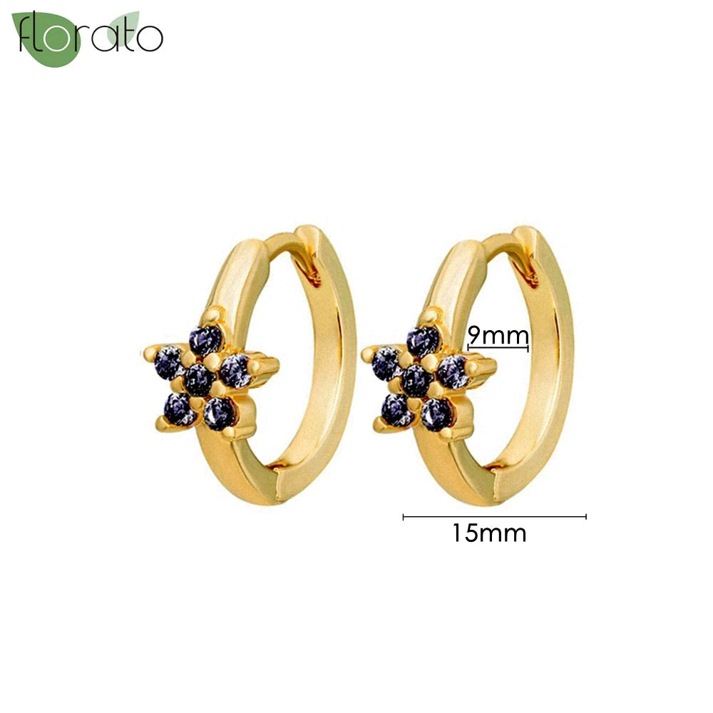 925 Sterling Silver Needle Fashion Round Pendant Small Earrings Luxury Gold Hoop Earrings for Women Premium Black Jewelry Gifts