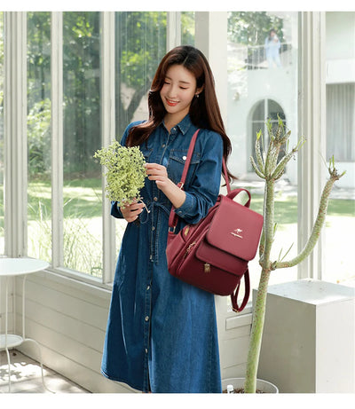 Women High Quality Leather Backpack Large Capacity School Shoulder Bags for Teenage Girls Travel Backpack Designer Sac A Dos