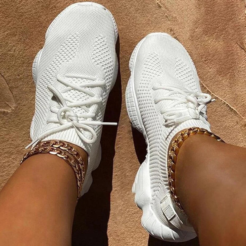 Fitshinling Fashion New Neon Women's Sneakers Athleisure Shoes For Women Lace Up Casual Flats Shoe