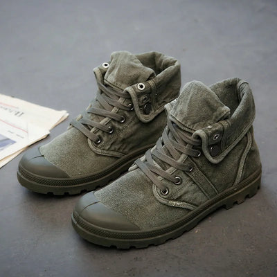 Ankle Boots for Men Sneakers Lace-up Outdoor Men Casual Shoes Flats Breathable Comfortable Canvas Shoes Male Zapatos Hombre