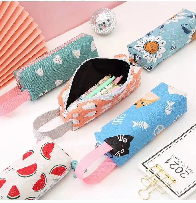 1 Pieces Kawaii Cute Cartoon Animals Pen Pencil Bag School Office Supplies Stationery Receive Tools Makeup Pouch Cosmetics Case
