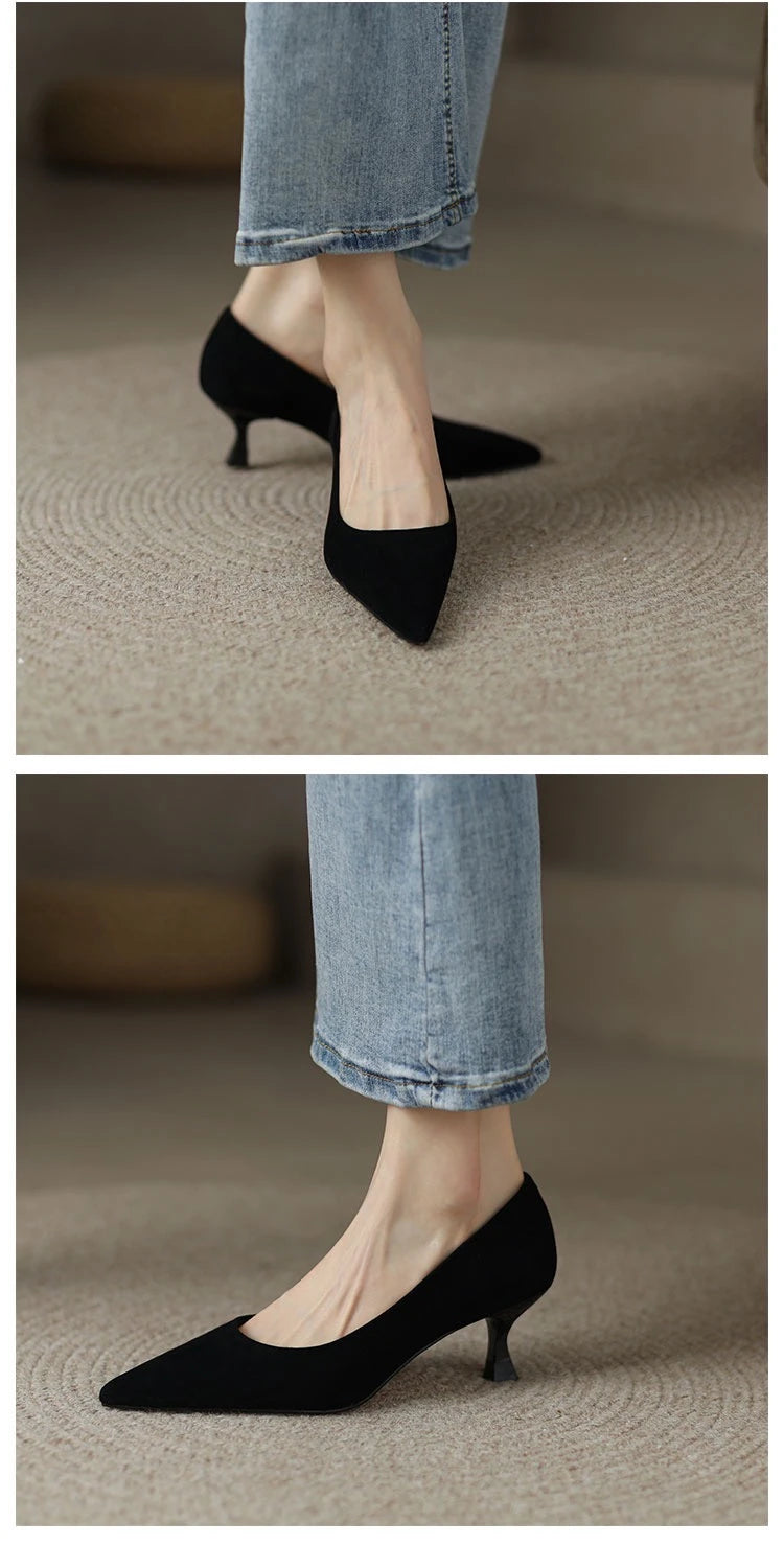 Female Shoes on Sale 2023 Spring Slingbacks Women's Pumps Concise Pointed Toe Thin Heels Ladies Office & Career Mid Heel Shoes