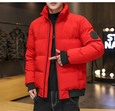 Autumn and winter standing collar cotton jacket men's thick warm fashion jacket casual jacket warm cotton jacket winter clothing