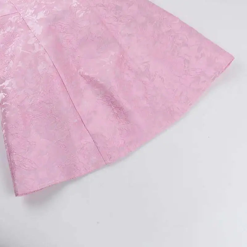 Townlike Jacquard Waist Wrap A-line Dress Women Spaghetti Strap 2025 Spring Summer Dress Bow Nightclub Sexy Party Dresses