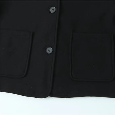 2024 RARF loose single breasted lapel long sleeved short pocket decoration soft coat women's autumn and winter new item