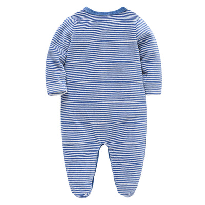 Baby Rompers Velour Soft Kids Jumpsuit Stripe Cartoon Printing Baby Boys Clothes Newborn Overalls Baby Pajams