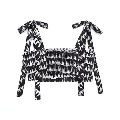 Women Fashion Print Skirts Suit Sexy Backless Sleeveless Slim Corset Crop Top Side Zipper Midi Skirt Y2K Streetwear Sets