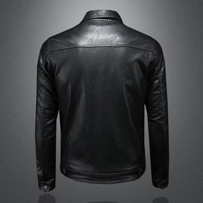 2024 Autumn and Winter New Men's Fashion Handsome with Fine Lapel Motorcycle Leather Coat Slim Stylish Man  Men Jacket
