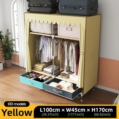 Large Fabric Wardrobe Portable Closet Organizer Multi-layer Dustproof Storage Cabinet for Rental Room or Bedroom