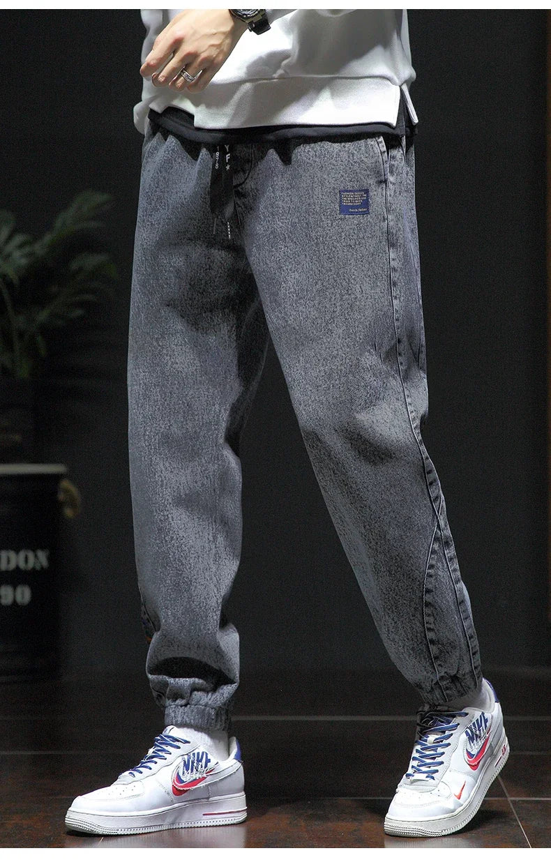 New Style Spring Summer Black Blue Cargo Jeans Men Streetwear Denim Jogger Pants Male Baggy Harem Jean Trousers Large Size M-8XL