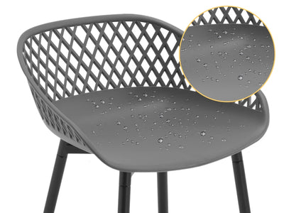 2PCS/CET Plastic Bar Stools Counter Stool with Hollow Backrest  Footrest  High Kitchen Stool for Dining Room  Bar Outdoor Patio