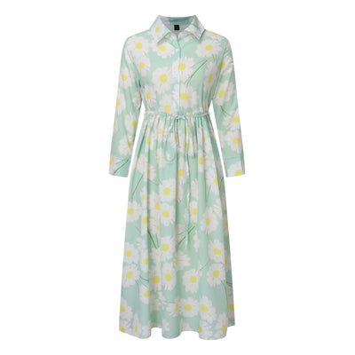 Women Korean Style Dresses Lace Up High Waist Shirt Midi Dress Summer Half Sleeve Trendy A Line Dress Streetwear Y2k Clothing